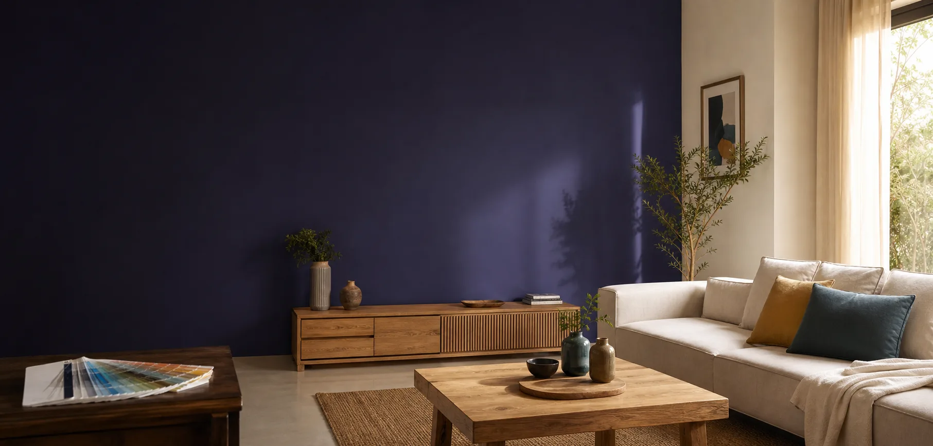 Refined interior finished with premium wall colour